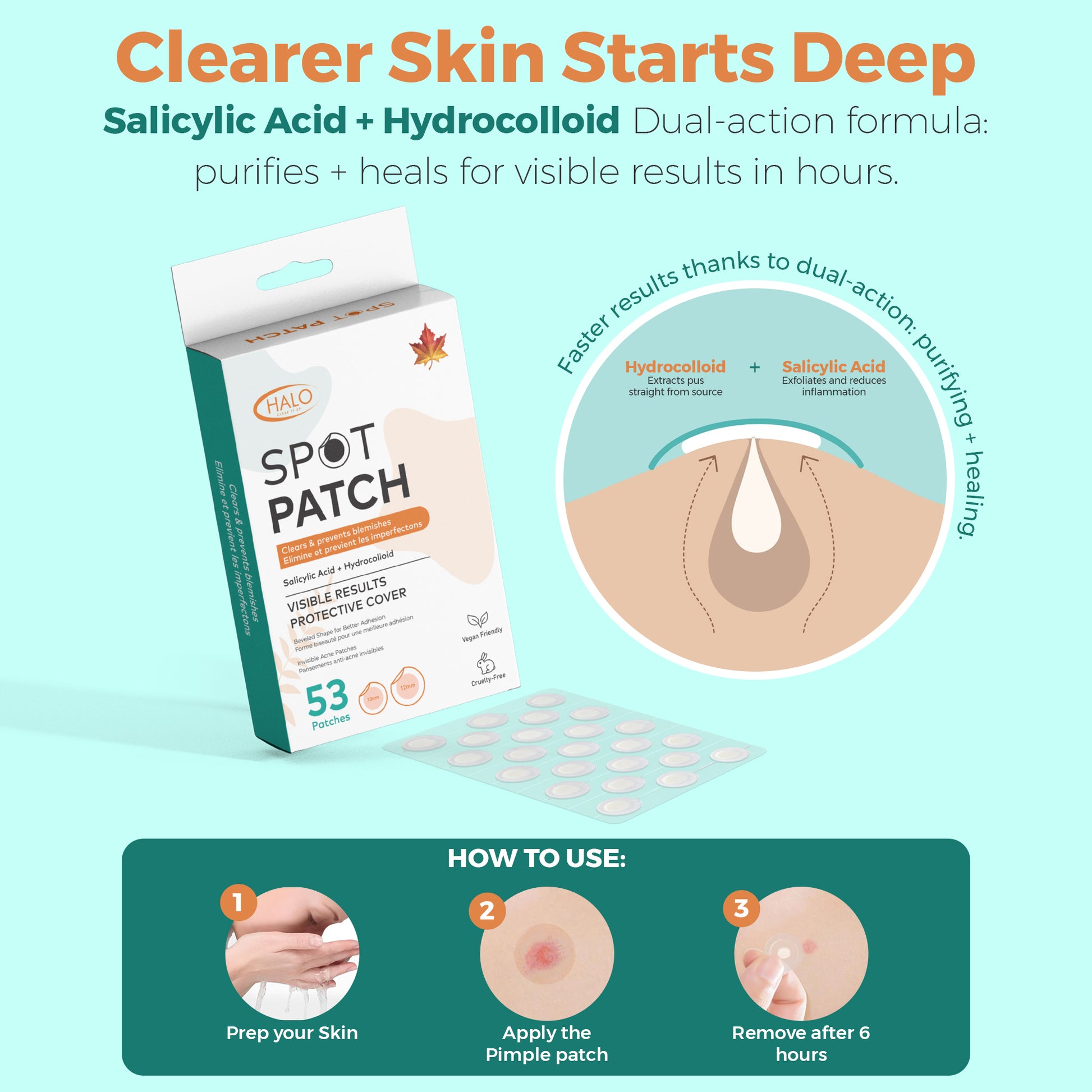 Halo Spot Patch – Invisible Acne Dots (53 Patches)